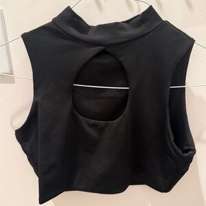 Black Sleeveless Cutout Top